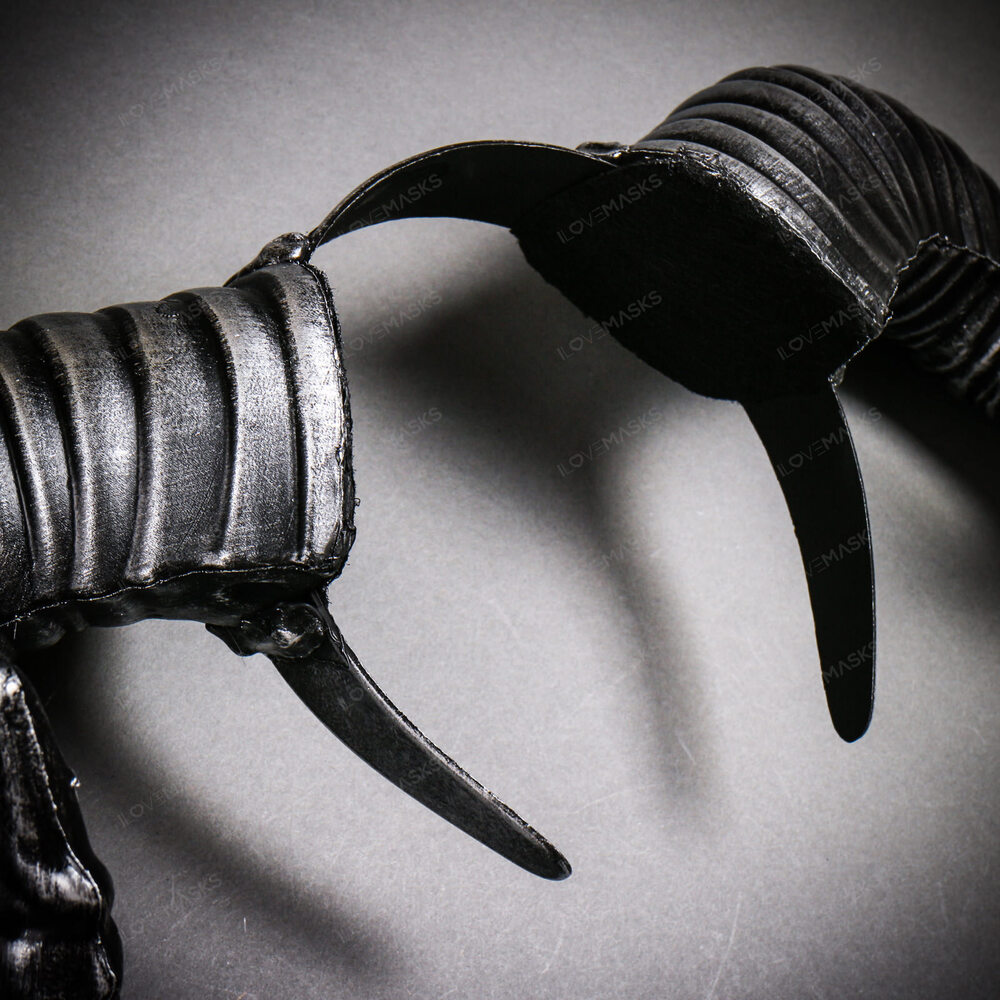 Gothic Demon Large Horn Headband - Black Silver - Picture 5 of 5